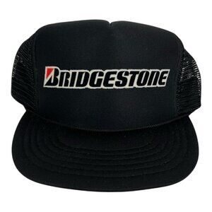 Vintage Bridgestone Tires Mesh Trucker Hat Snapback Cap KC Rope Foam F1 Indy Car